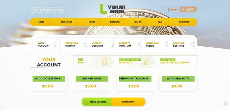 Bitcoin Investment Hyip Manager Pro Script