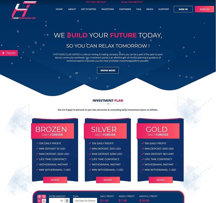 Premium Bitcoin Hyip Script