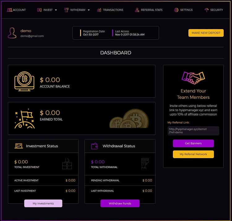 Bitcoin Hyip Script